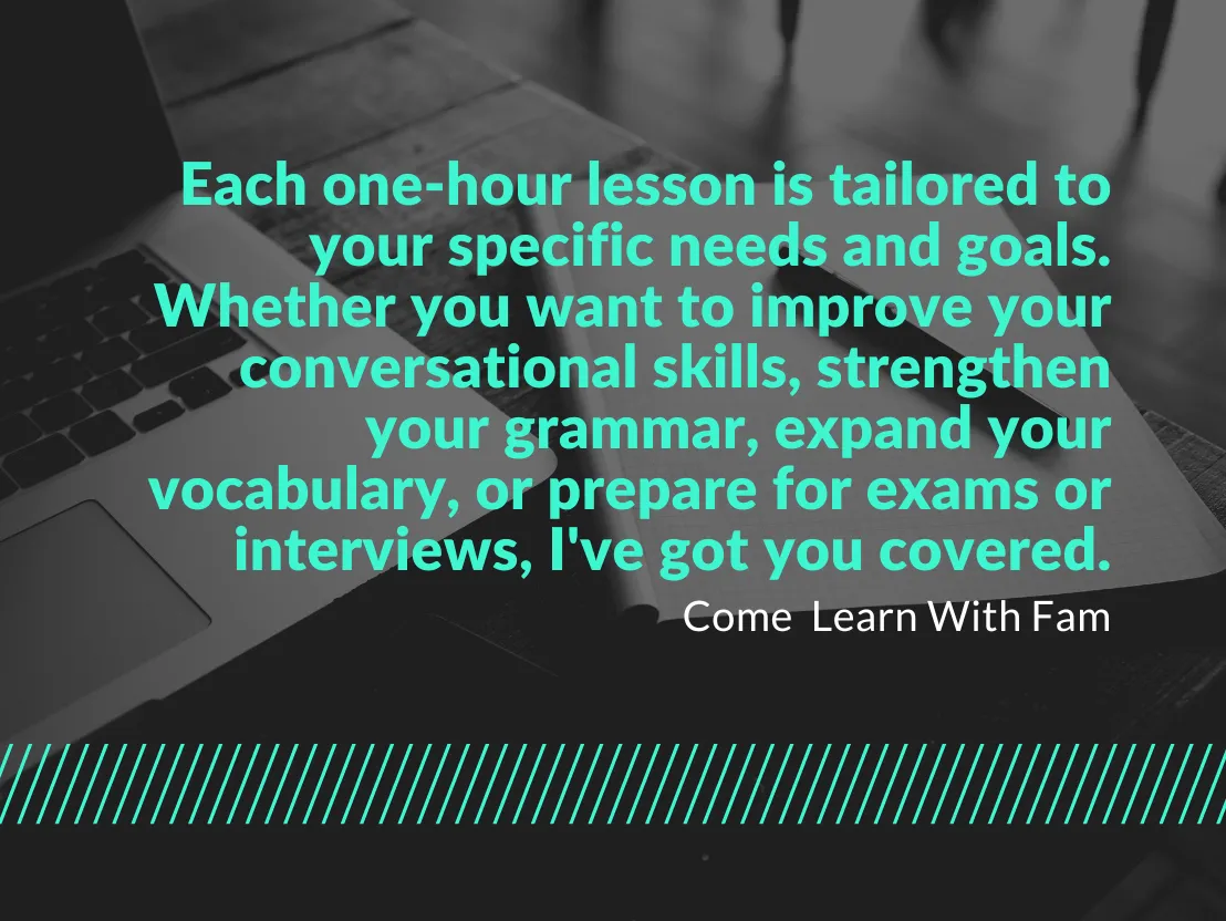One-Hour Personalised English Lesson (Female Only)